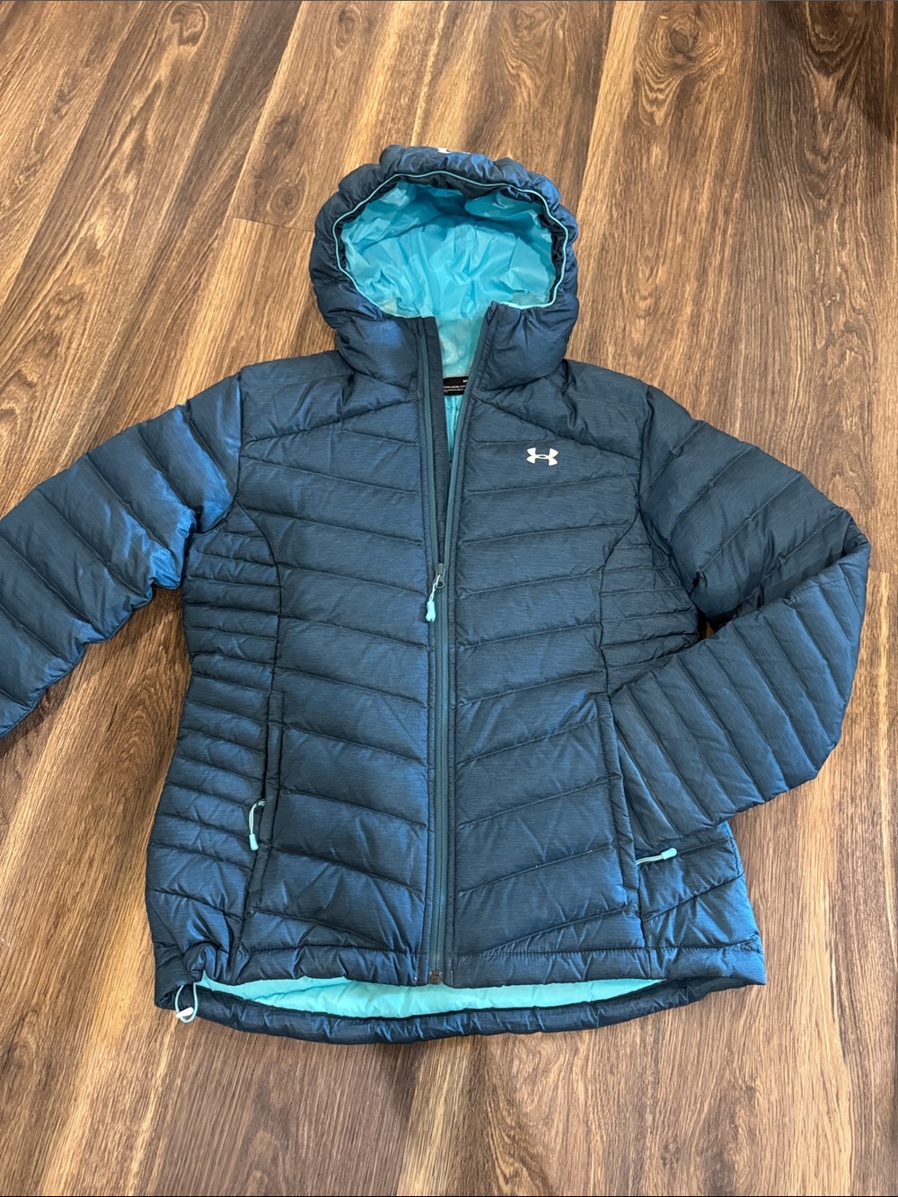 Under Armour Blue Puffer Jacket with Teal Lining